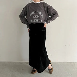 Velvet H-line skirt