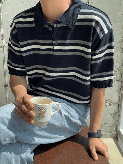 Kind Stripe Collared Knit