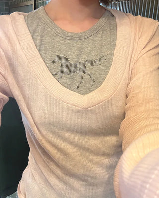 Horse print sleeveless top