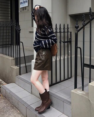 Modern Fit Leather Shorts