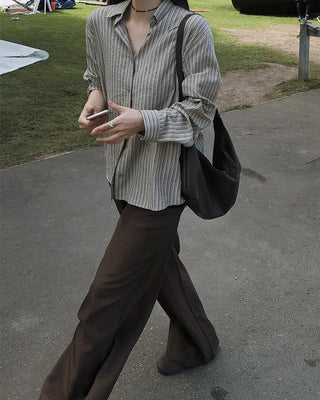 Embossed striped shirt