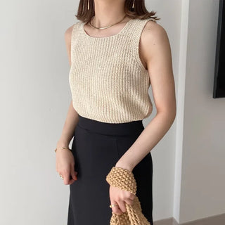 soda square sleeveless knit