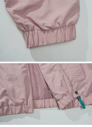 [Monterest] Water-Resistant Contrast Collar Zip Jacket