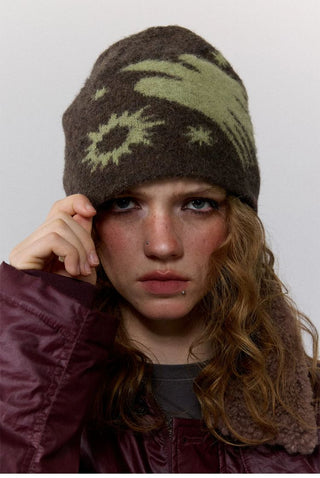 [Monterest] Jacquard Pattern Brushed Knit Beanie