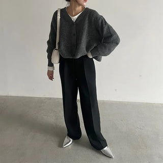 A-line knit cardigan