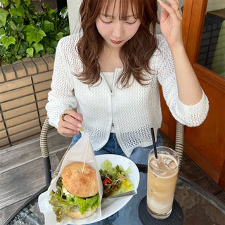 Double zip-up knit cardigan