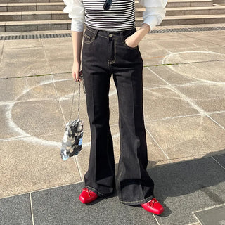 Center bootcut denim pants