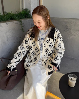 Vintage Jade Pattern Cardigan
