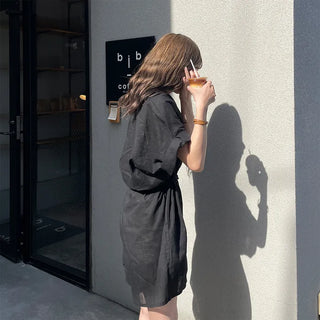 Linen short jumpsuit