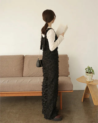 (ORIGINAL) Heart Neck Feather Jumpsuit
