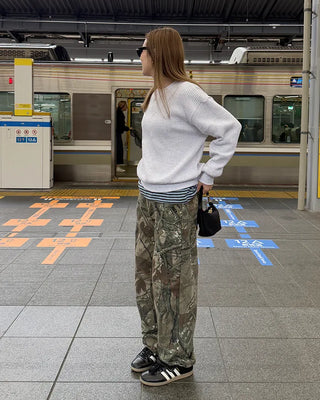 Loose-fit waffle sweatshirt