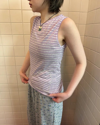 Border Heart Pocket Sleeveless