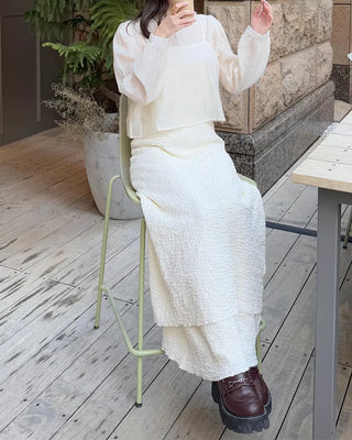 Bustier blouse layered set