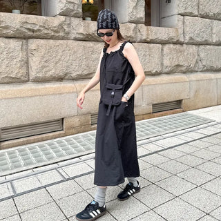 Bag set shirred nylon dress