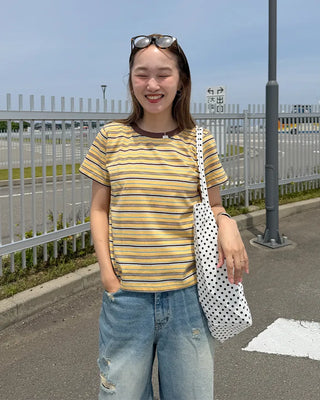 Dot canvas tote bag
