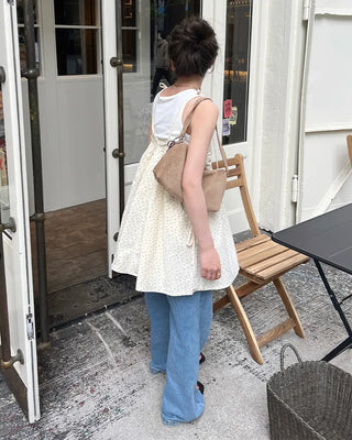 Square suede shoulder bag