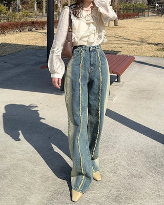 Frilled ribbon blouse