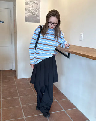 Pleated skirt and slacks set
