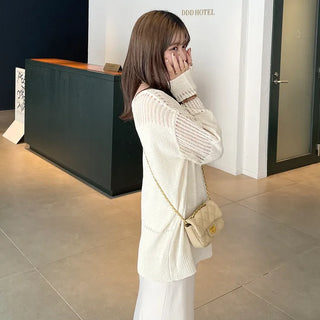 Boat neck sheer knit