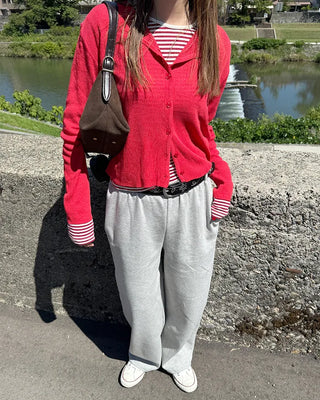 Simple elastic waist sweatpants