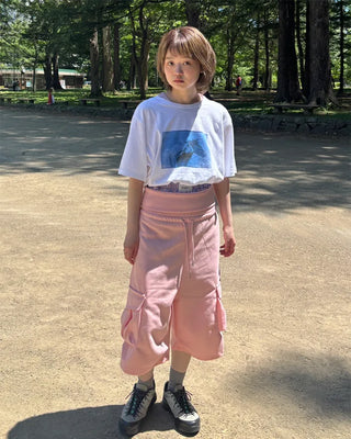 Wide-waist pocket Bermuda shorts