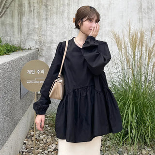 Cotton peplum blouse