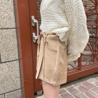 Belted shorts