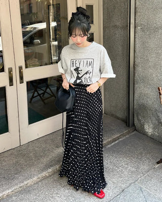 Girl print oversized short-sleeved t-shirt