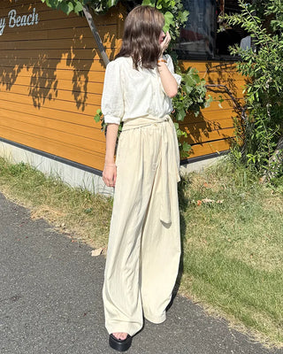 Scarf-layered pants