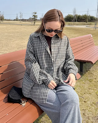 Loose-fit check shirt