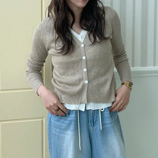 Layered Rib Cardigan