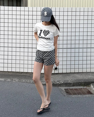 Polka Dot Knit Shorts