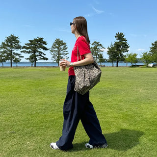 Leopard print cotton bag