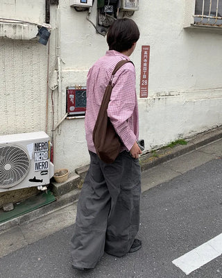 Simple checkered long-sleeved shirt