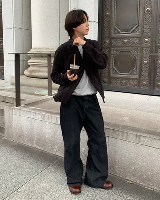 Flared selvedge denim pants