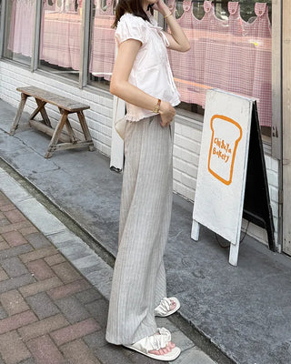 Striped wide slacks