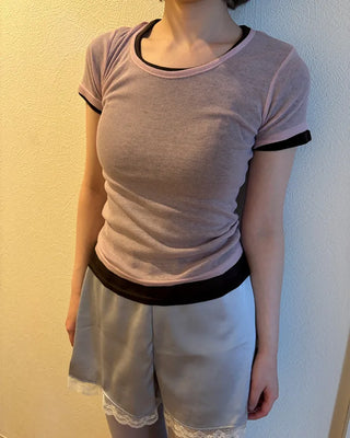 See-through short-sleeve T-shirt