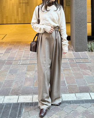 Wrap-around two-button slacks