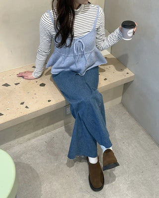 Patch pocket denim pants