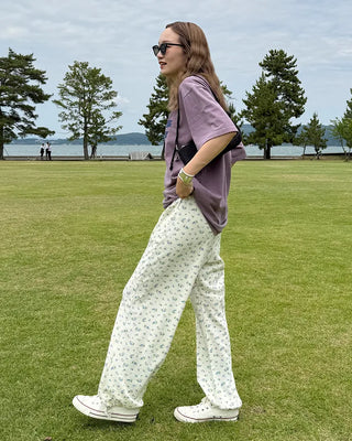 Flower Summer Waffle Easy Pants