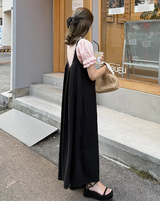 Pintuck Halter Neck Long Dress