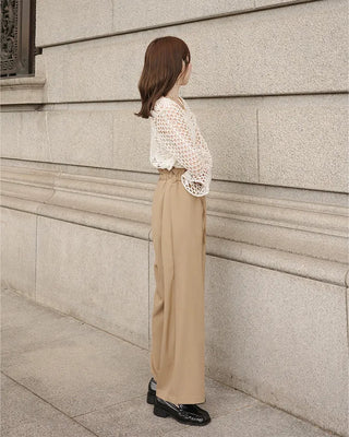 (ORIGINAL) High-waisted frill banding pants