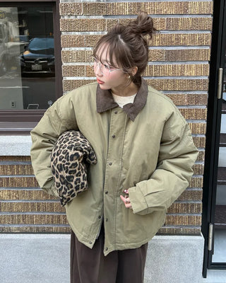Oversized color-accented blouson