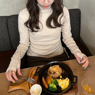 Shirred Warmer Turtleneck