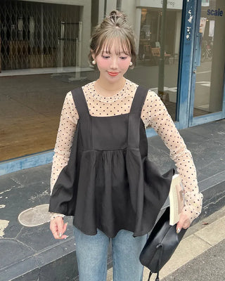 Pintuck Sleeveless Blouse