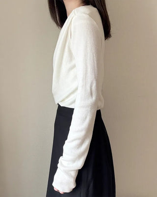 Drape off-shoulder knit