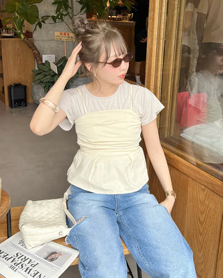 Drape bustier blouse