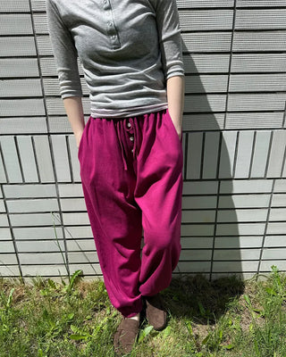 Button-point colorful summer sweatpants
