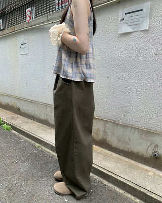 Pastel check camisole blouse