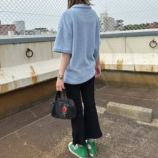 Side-slit bootcut pants